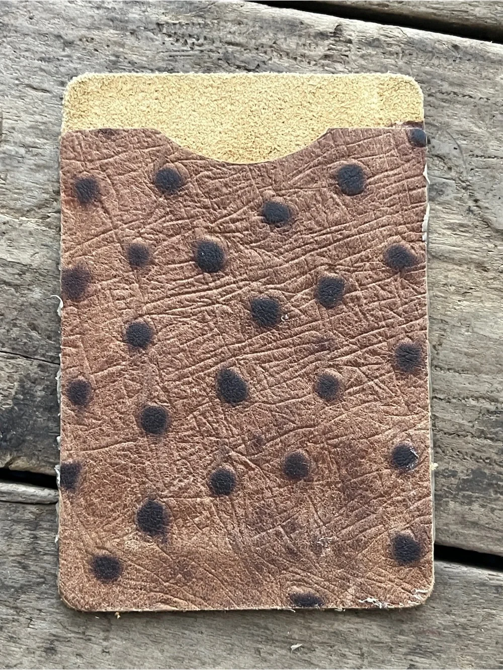 Handmade Leather Card Sleeve Lot of Four